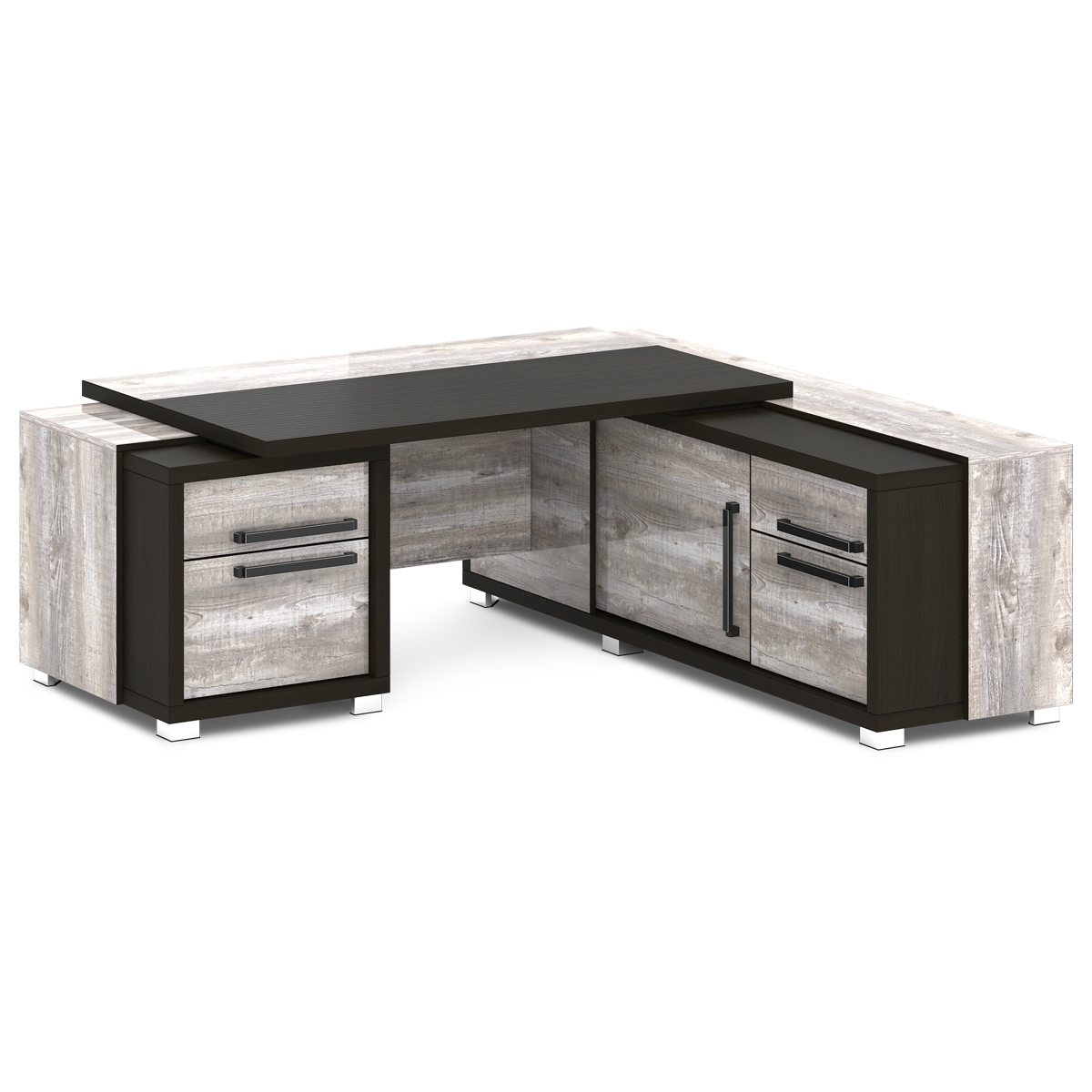 Стол руководителя с тумбой и греденцией Grace L-113-10 правый