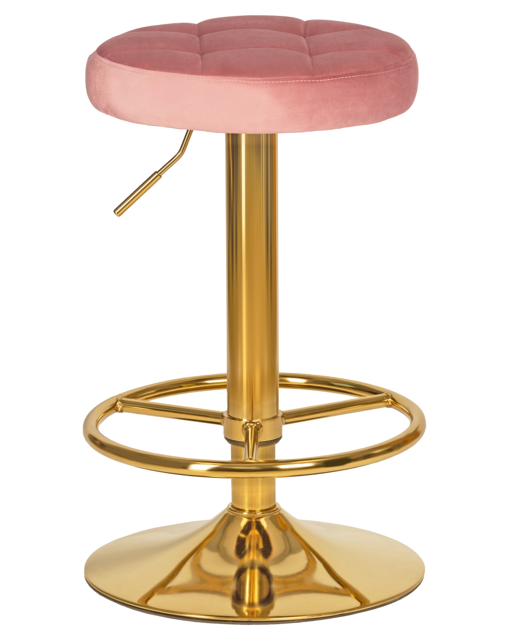 Табурет барный DOBRIN BRUNO GOLD (пудрово-розовый велюр (MJ9-32))
