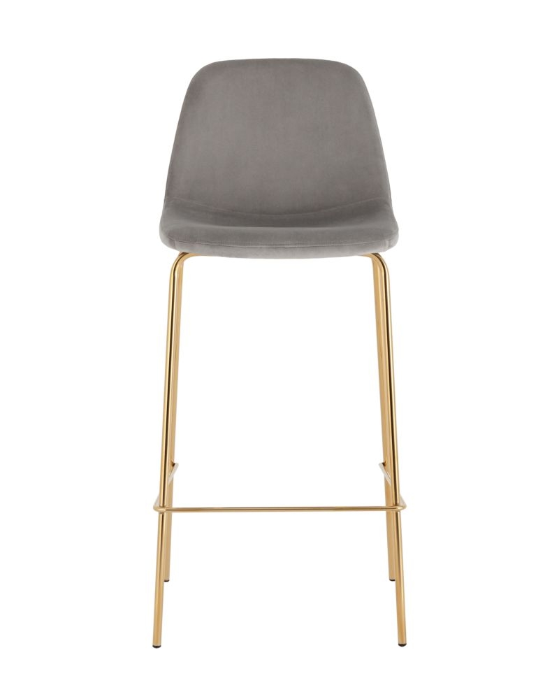 Комплект из двух стульев Валенсия SN велюр серый золотые ножки (2 шт)