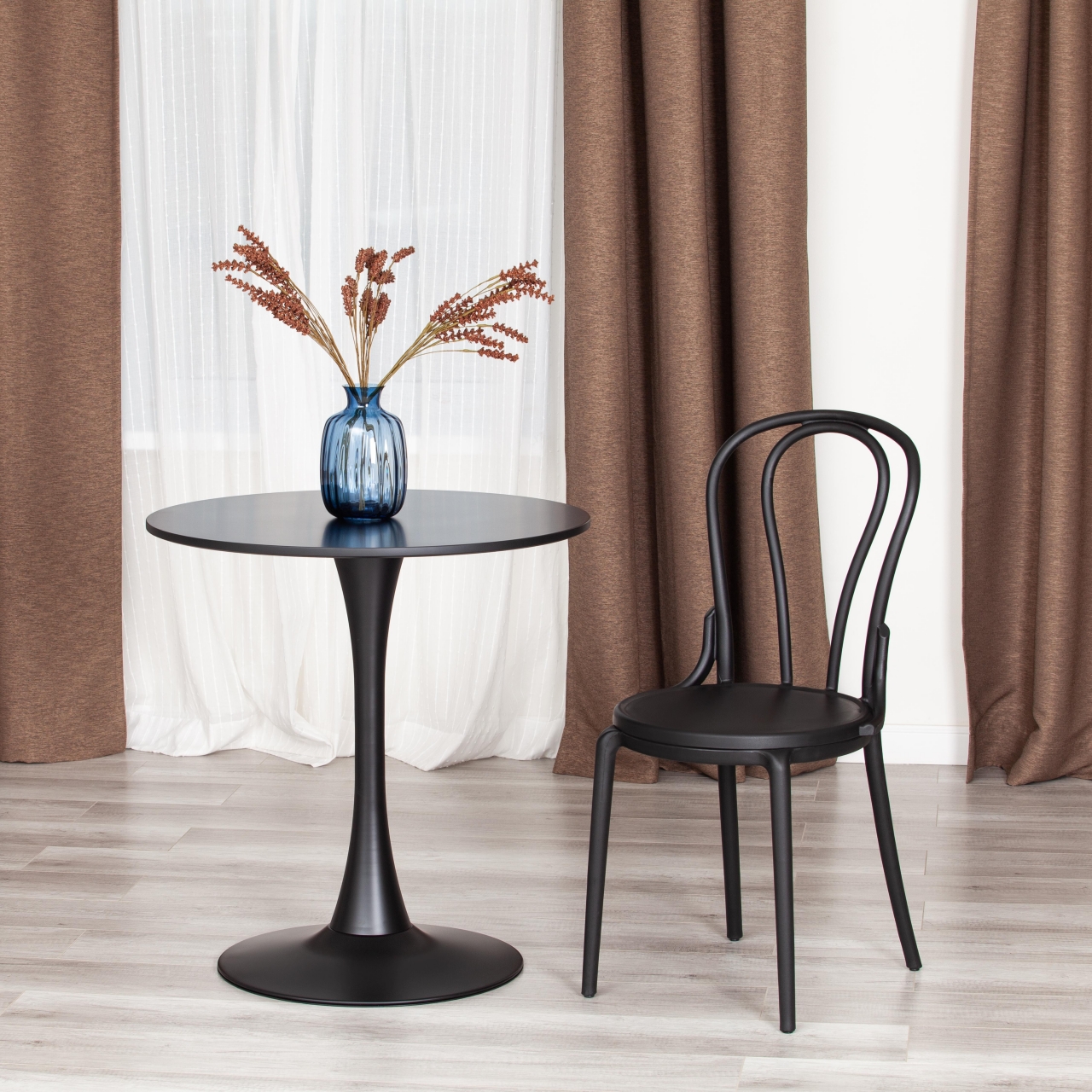 Стул THONET (mod. PL62) пластик, 42 x 52 x 89 см, Black (черный) 05