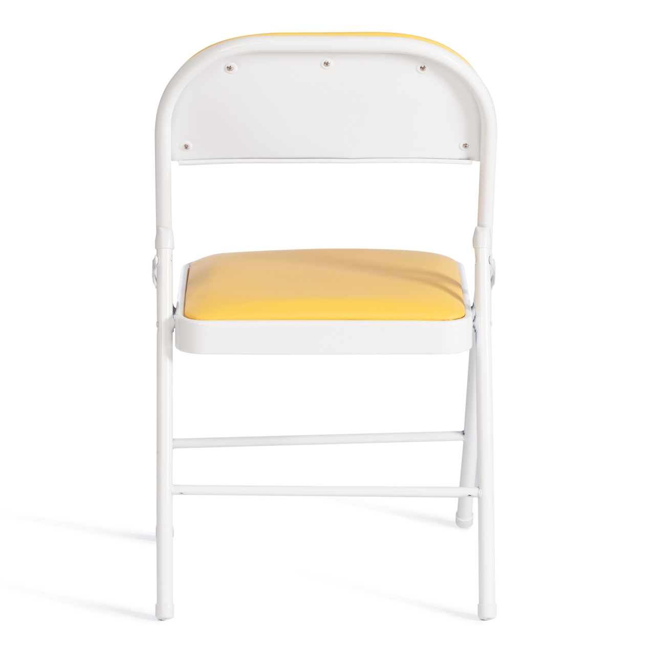 Стул складной FOLDER (mod. 3022G) каркас: металл, сиденье/спинка: экокожа, 46.5 х 47.5 х 79 см, yellow (желтый) / white (белый)