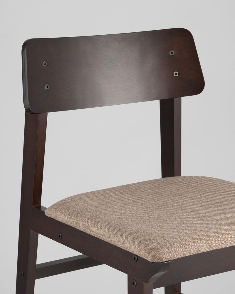 Комплект из двух стульев ODEN мягкая тканевая Коричневая обивка