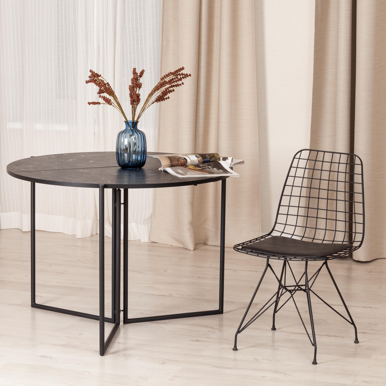 Стул TAVOLA (mod. 271) металл/экокожа, 46 х 47.5 х 84 см, Black (черный)