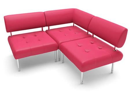 Диван угловой Сантьяго 04 Красный (кожа)