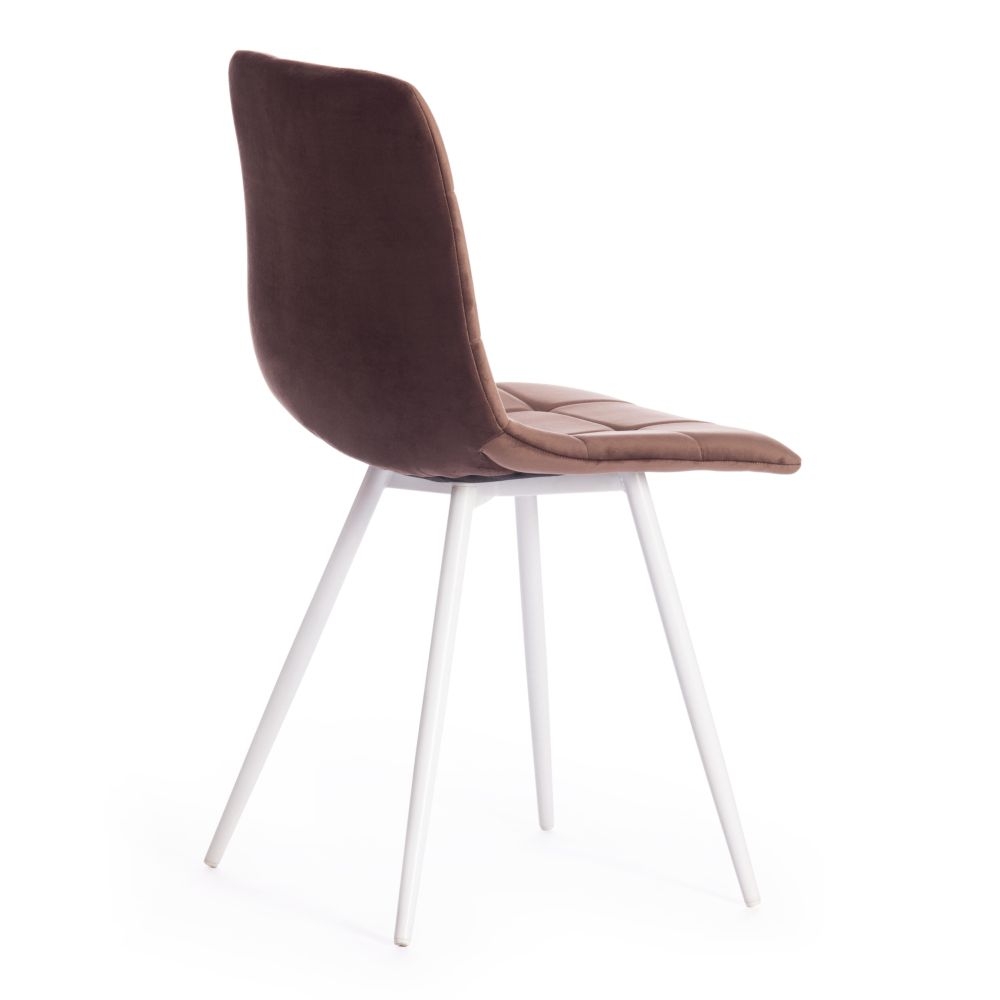 Стул CHILLY (mod. 7095-1) / 1 шт. в упаковке ткань/металл, 45x53х88 см, высота до сиденья 50 см, коричневый barkhat 12/белый