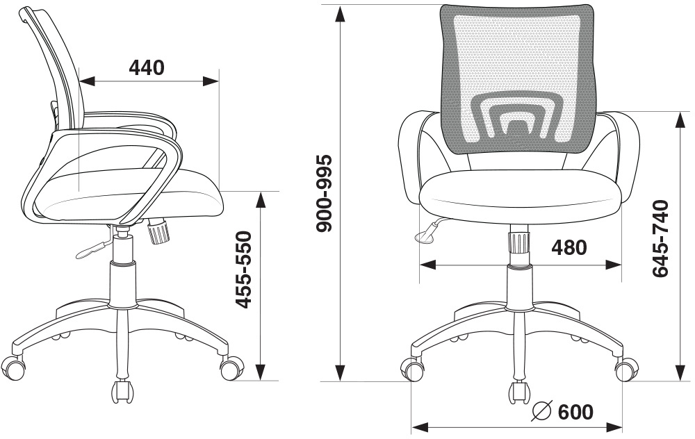 Кресло офисное Бюрократ CH-W695N/OR/TW-96-1 Оранжевый