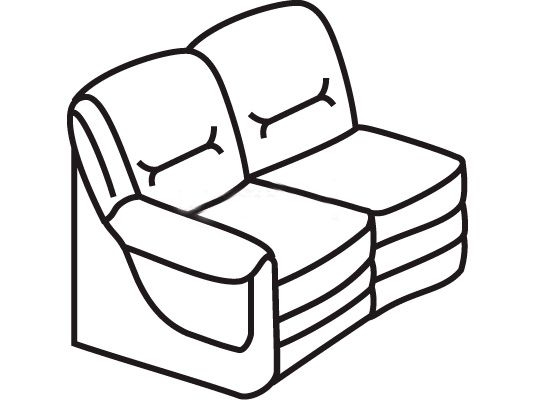 Секция двухместная с правым подлокотником Вавилон 2В Вердепешевая (кожа)