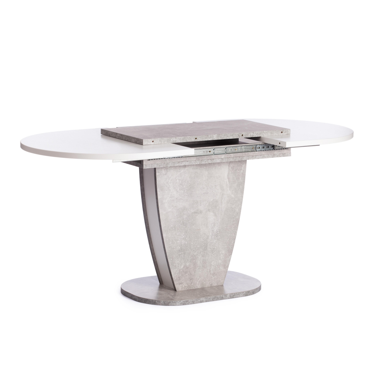 Стол обеденный SATURN ЛДСП, 120-160x80x75,5 см, Бетон/Белый