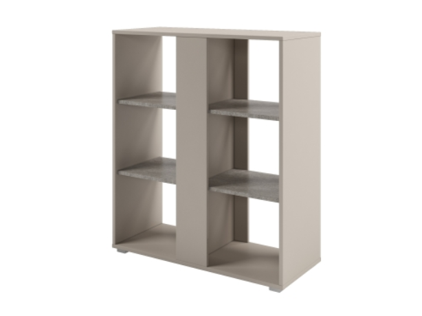 Стеллаж средний с планкой открытый D-73 Бетон Чефалу/Кашемир