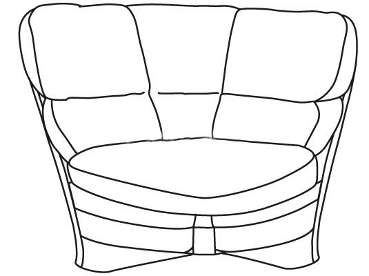 Секция угловая внутренняя 90° Мальта хром 4 Кофейная (кожа)