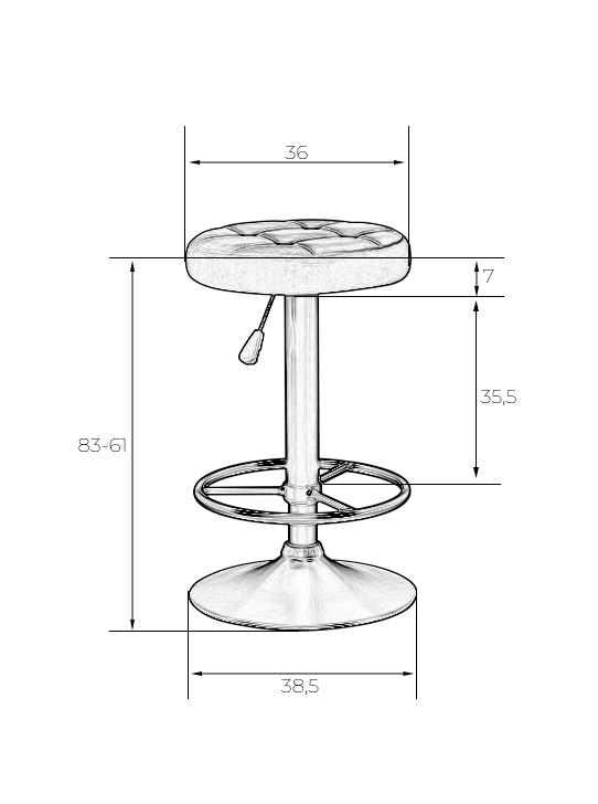 Табурет барный DOBRIN BRUNO GOLD (бежевый велюр (MJ9-10))