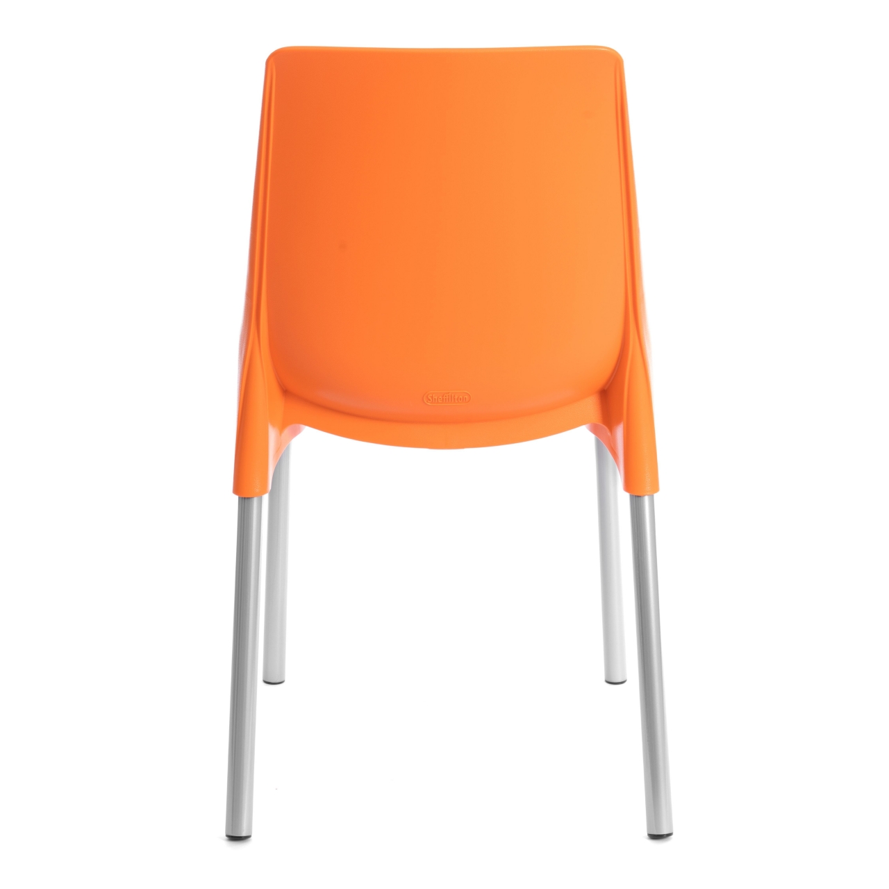 Стул GENIUS (mod 75) металл/пластик, 46x56x84cм, оранжевый/ножки хром