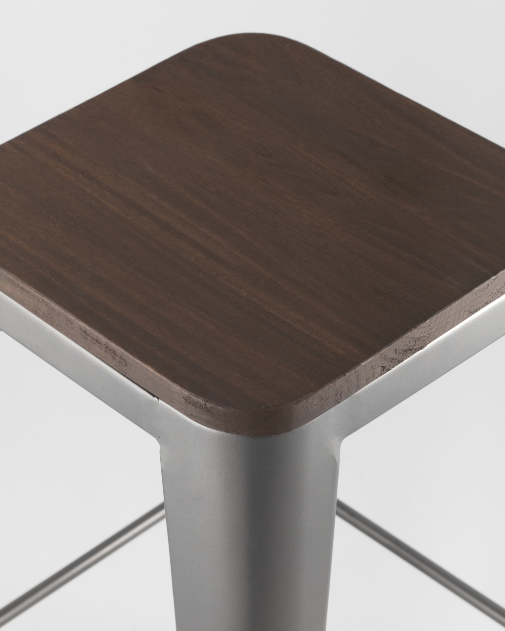 Стул барный TOLIX WOOD Серебристый