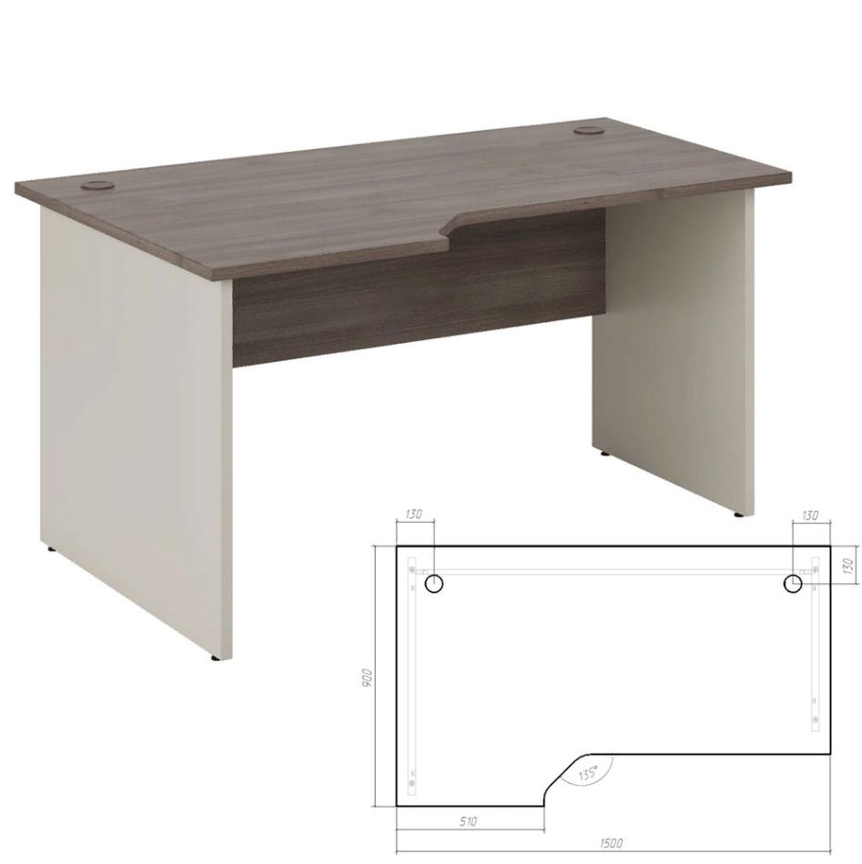 Стол эргономичный правый New Line NLN36315631 Дуб шамони темный