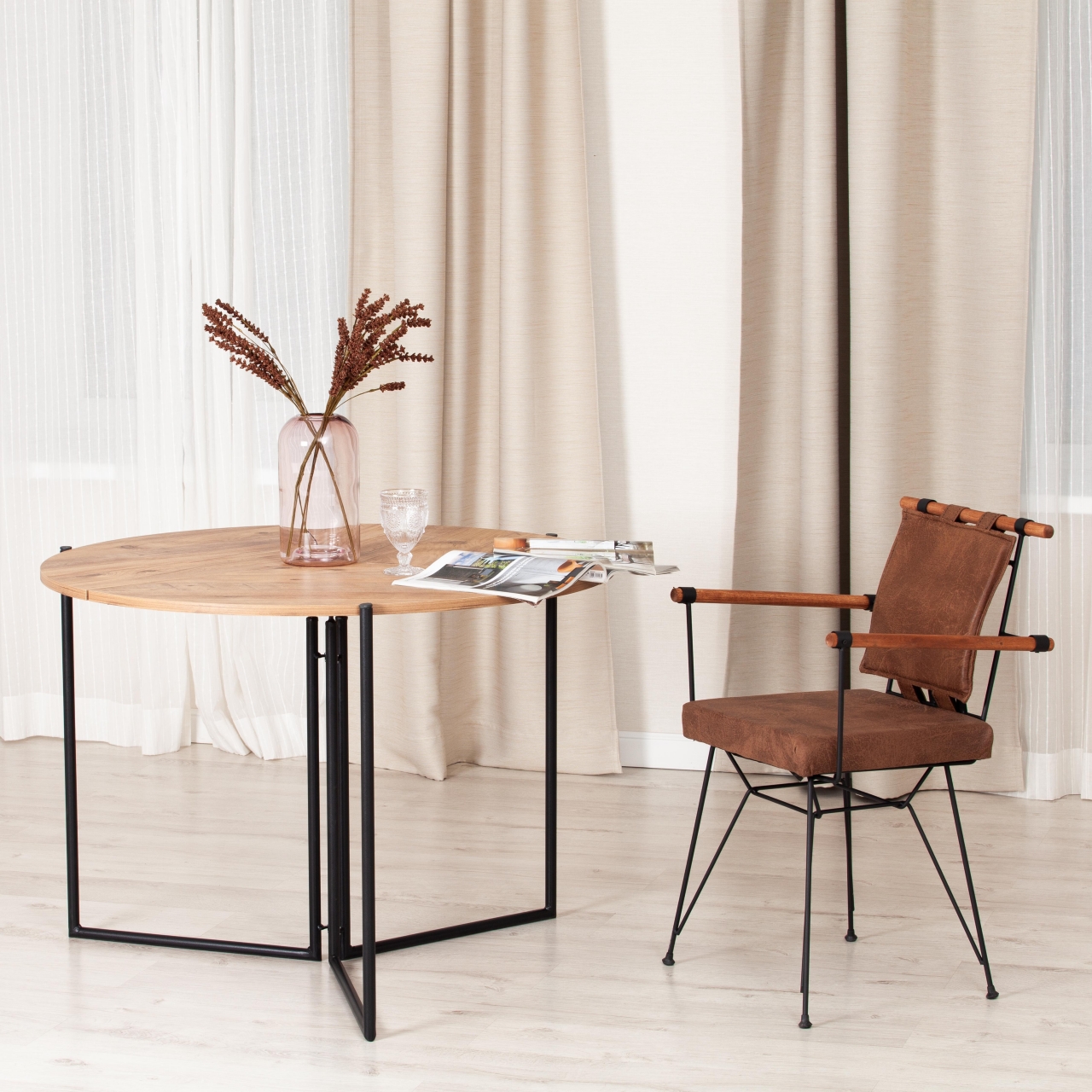 Стул PRIX (mod. 291) металл/экокожа, 53 x 57 x 80.5 см, brown (коричневый) PY-291