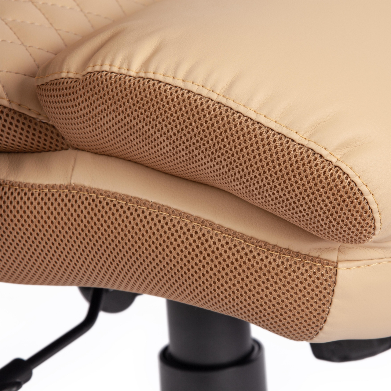 Кресло CHIEF кож/зам/ткань, бежевый/бронза, 36-34/21