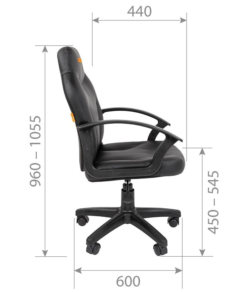 Офисное кресло для оператора CHAIRMAN 210 экокожа Черный с логотипом