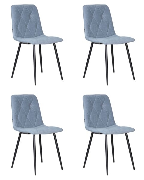 Стул обеденный DOBRIN CHILLY ROMBO (Серо-голубой Simple 26, основание черное) 4 шт
