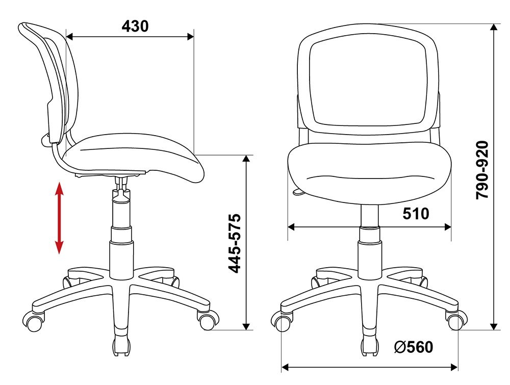 Кресло детское Бюрократ CH-296NX/PENCIL-BL
