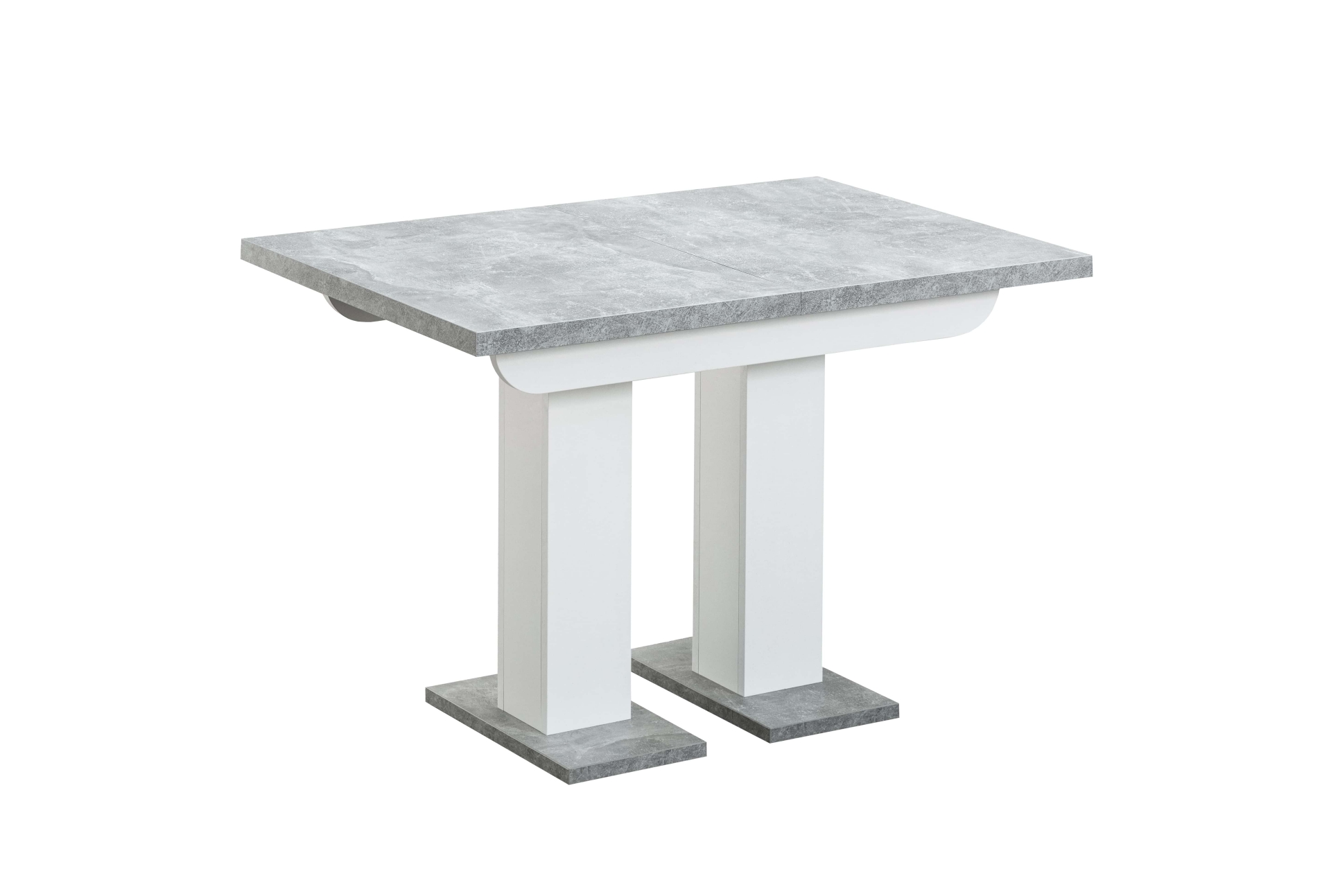 Обеденная группа стол Clyde бетон-белый, стулья Ститч Серые
