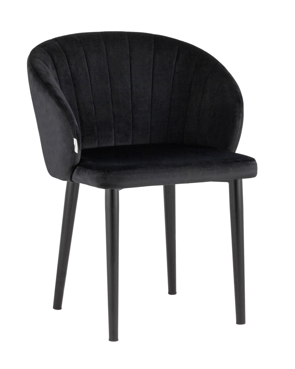Стул с подлокотниками Шон велюр Черный