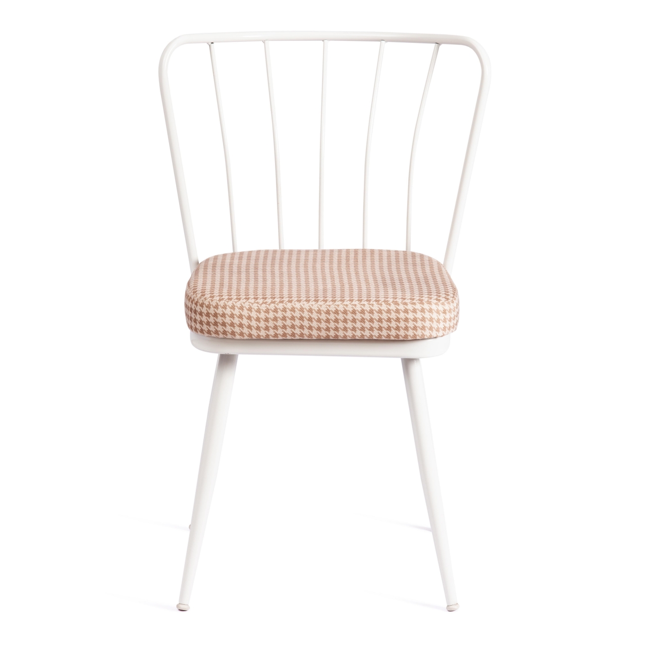 Стул YANIS (mod. 983) металл/ткань, 42.5 х 50.5 х 82.5 см, бело-коричневая клетка
