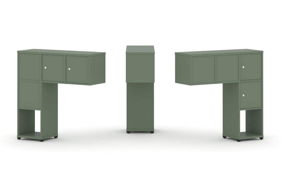 Надставка на стол низкая двухсторонняя + задняя стенка (4 шт.) + распашной фасад (4 шт.) CONCEPT CN.DNN-002 Кобо Черный металл