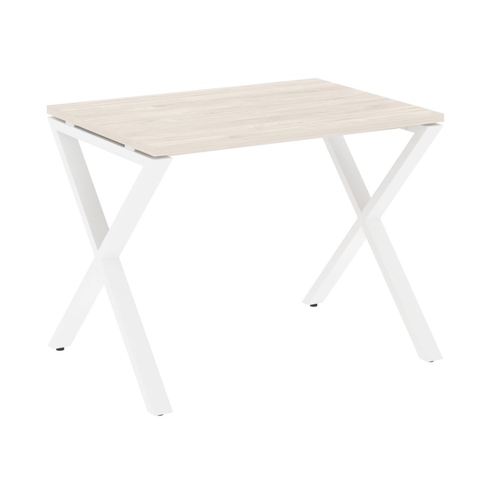 Стол рабочий LOFT VR.L-SRX-1.7 Металл белый Денвер светлый