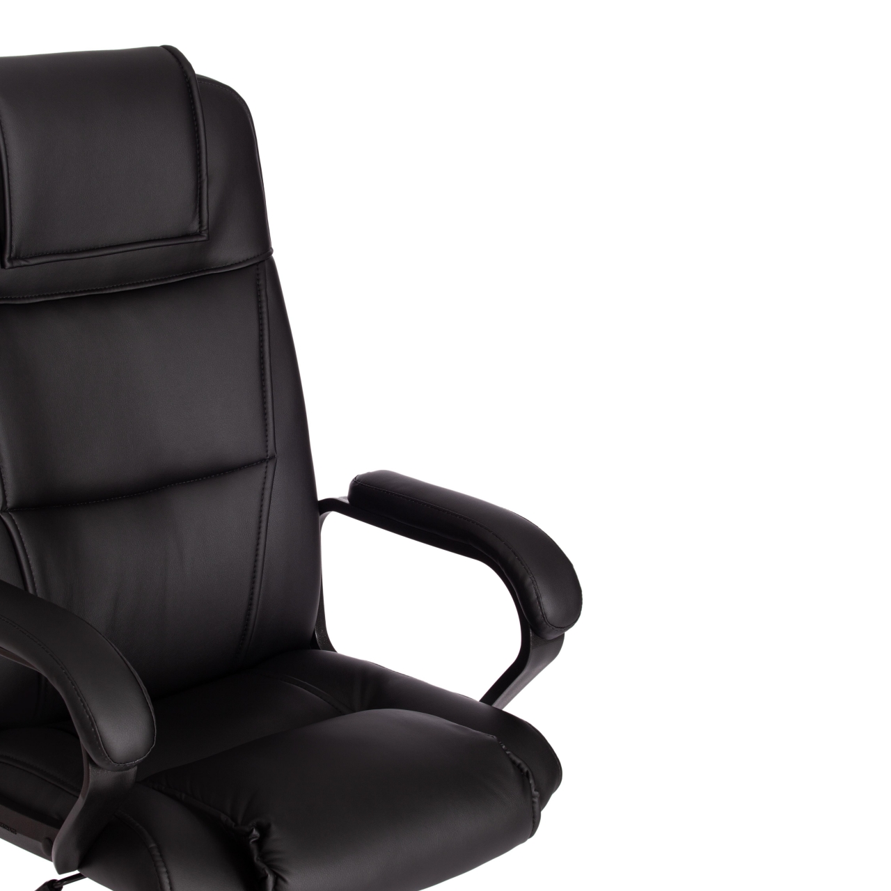 Кресло BERGAMO хром (22) кож/зам, черный, 36-6