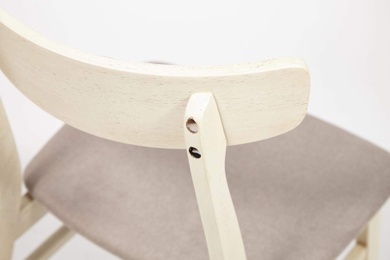 Стул CT 8804 Rabat с мягким сиденьем дерево гевея, 52,5*46,5*78см, античный белый, ткань бежевая (FG22616-16)