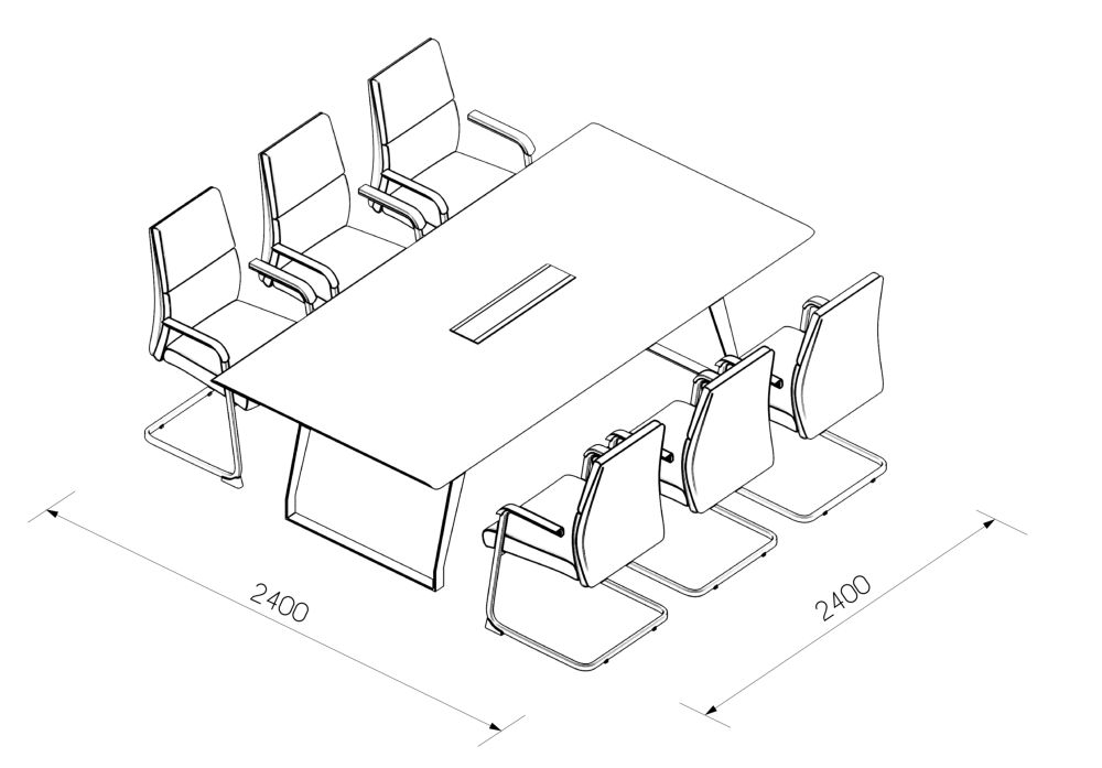 Стол переговорный QUARTZ QZ.0102.BW.GF