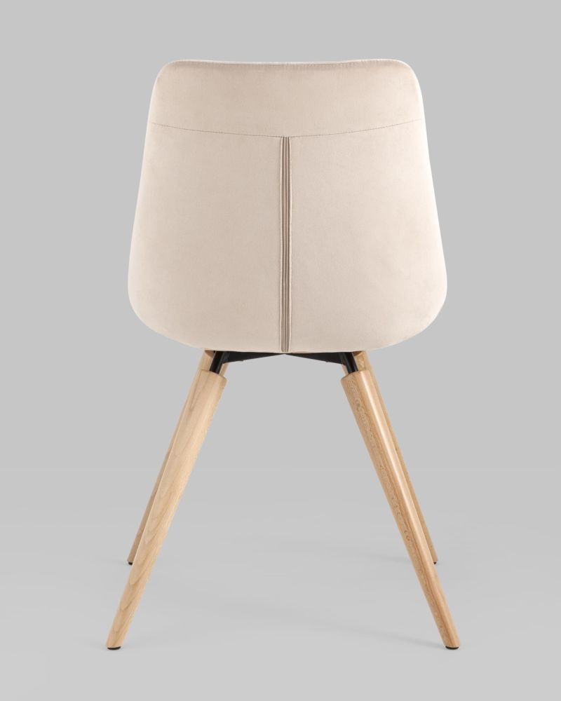 Стул Флекс на деревянных ножках велюр Бежевый