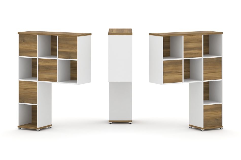 Надставка на стол высокая двухсторонняя + задняя стенка (8 шт.) CONCEPT CN.DNV-001 Сандал Янтарный Белый бриллиант Белый металл