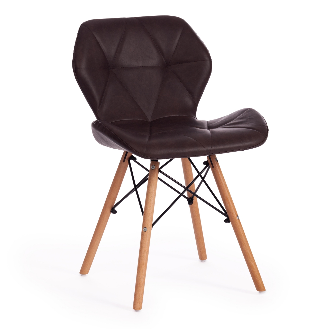 Стул STUTTGART (mod. 74) экокожа/дерево береза/металл, 50 х 47 х 73 см, коричневый 1