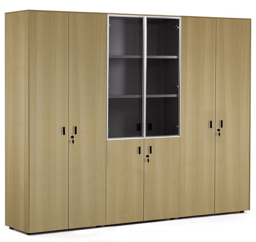 Шкаф комбинированный с гардеробом и шкафом для бумаг ENZO 109 733 ECL-L 01 Светлый эвкалипт Черный