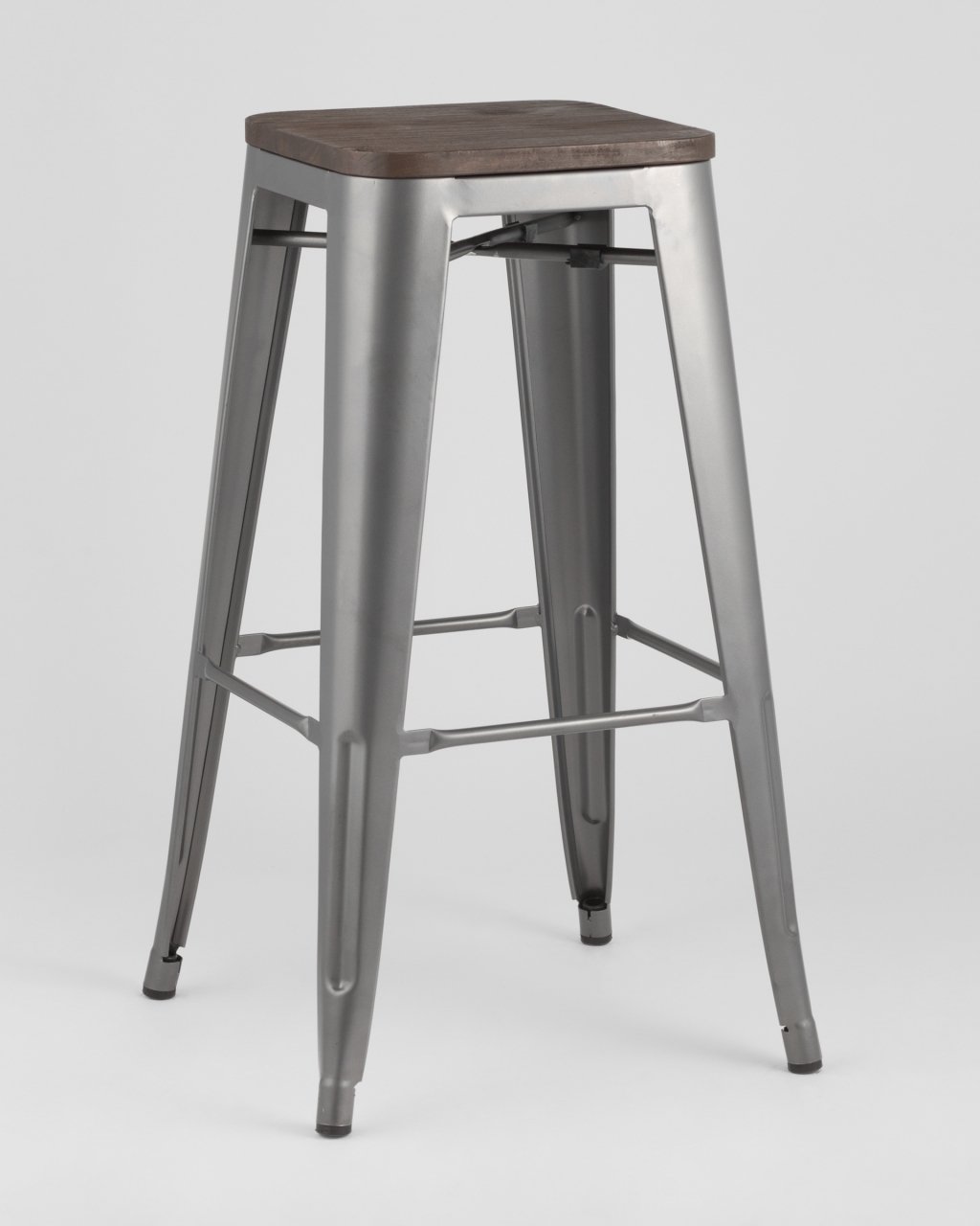 Стул барный TOLIX WOOD Серебристый