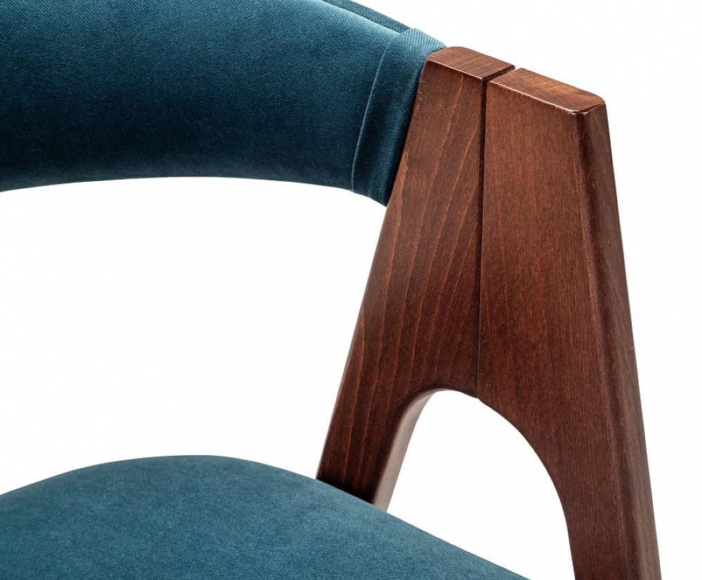 Кресло полубарное Kaede Blue/Темный орех