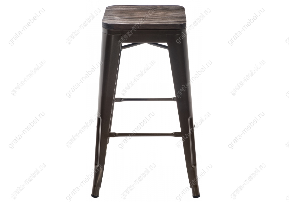Барный стул Tolix Bar wood CColl T-2103B-26 bronze / brown walnut