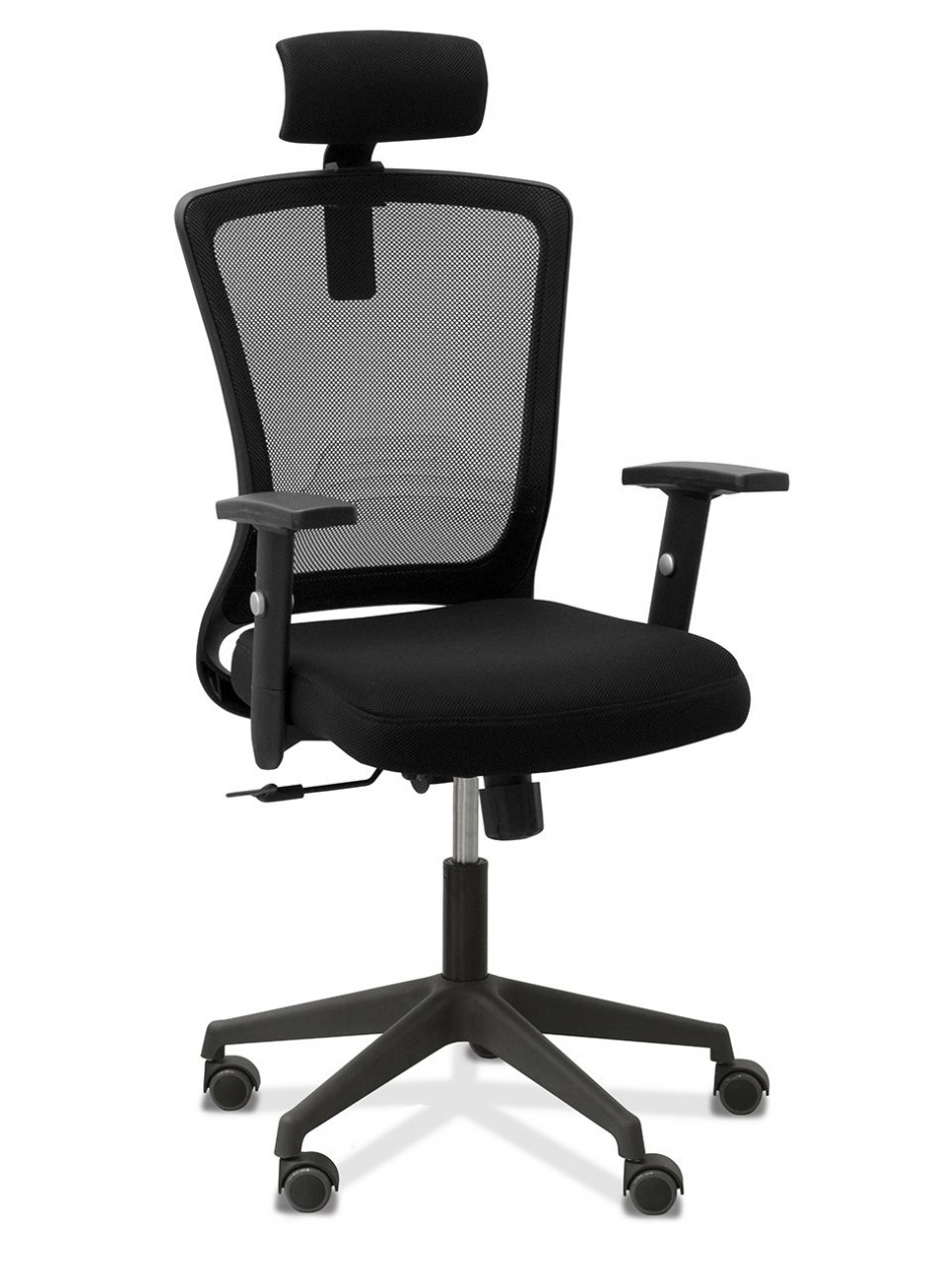 Кресло персонала Фьюжн (с подголовником) Спинка/сетка бордовая