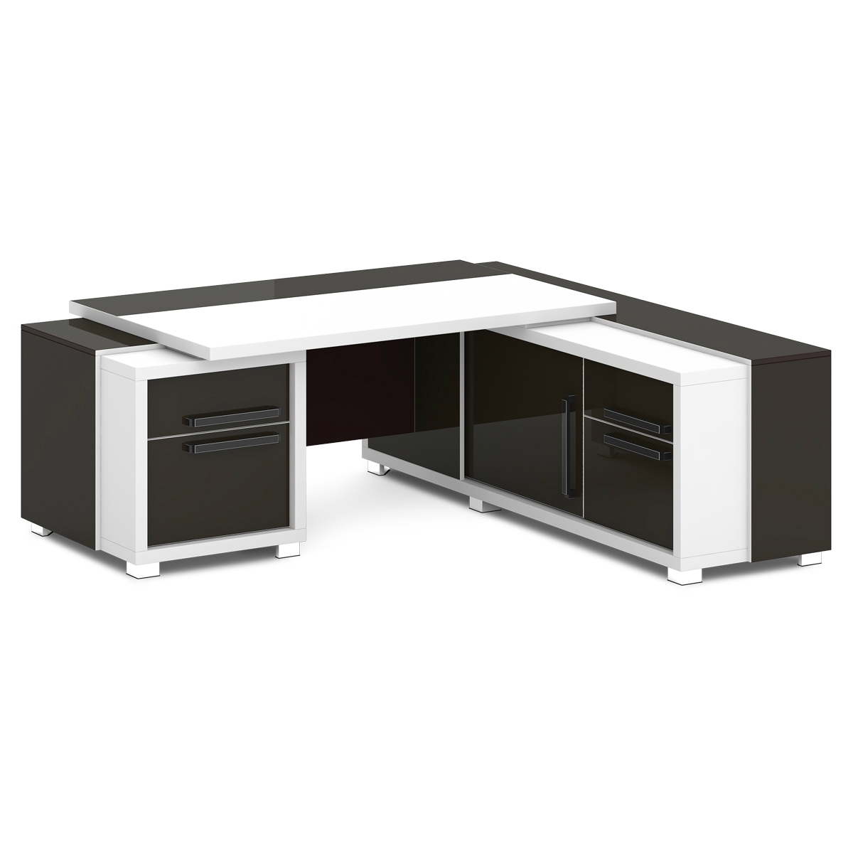 Стол руководителя с тумбой и греденцией Grace L-113-3 правый