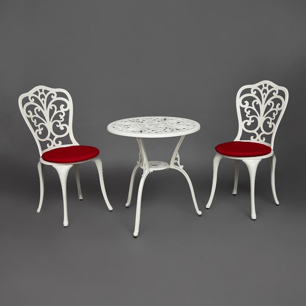 Комплект Secret De Maison Romance (стол +2 стула + 2 подушки) алюминиевый сплав, D60/H67, 53х41х89см, butter white