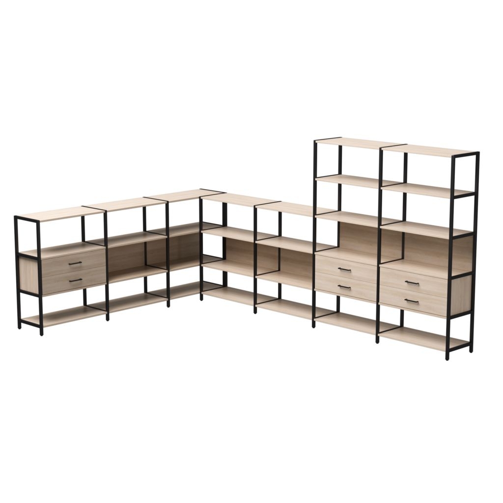 Набор стеллажных систем Everprof EVO №19 Дуб Соната Черный