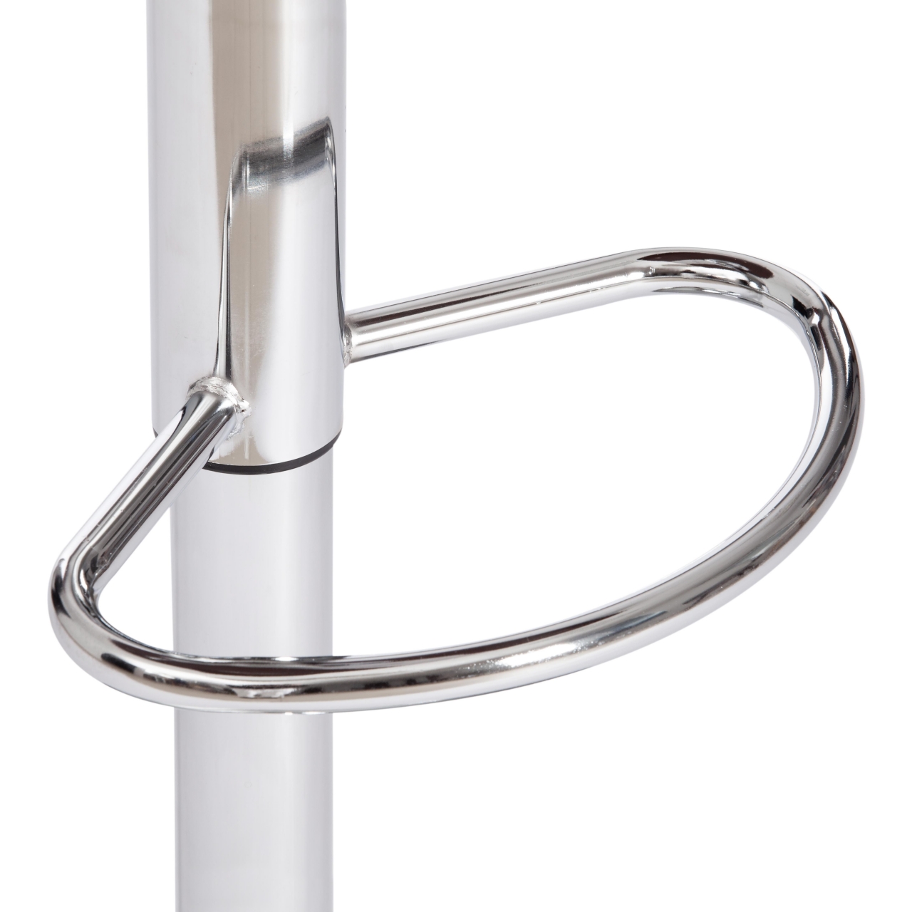 Барный стул VIMTA (mod.4021S) металл/дерево/экокожа, 60х51х91,5-112,5 см, высота сиденья 61,5-82,5 см, белый/натуральный/хром