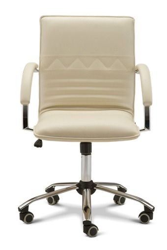 Кресло со средней спинкой на крестовине Синди D80 Белое