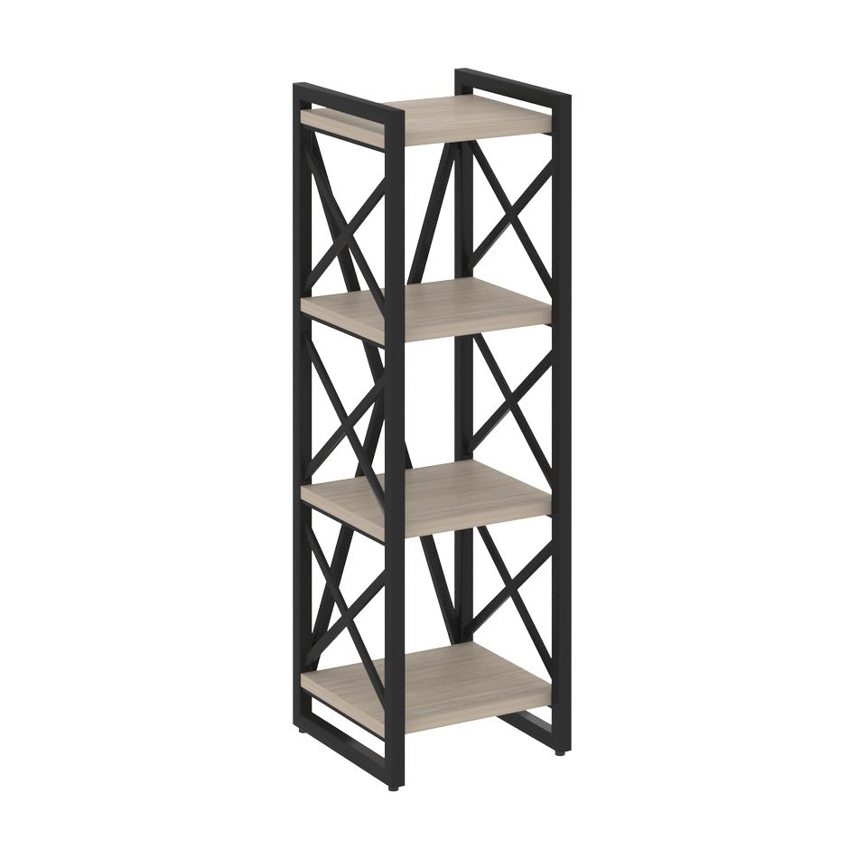 Стеллаж на регулируемых опорах - 4 полки LOFT VR.L-MST.O-4.4 Металл черный Дуб Аттик