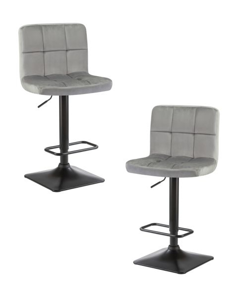 Стул барный DOBRIN DOMINIC (серый велюр (MJ9-75)) 2 шт