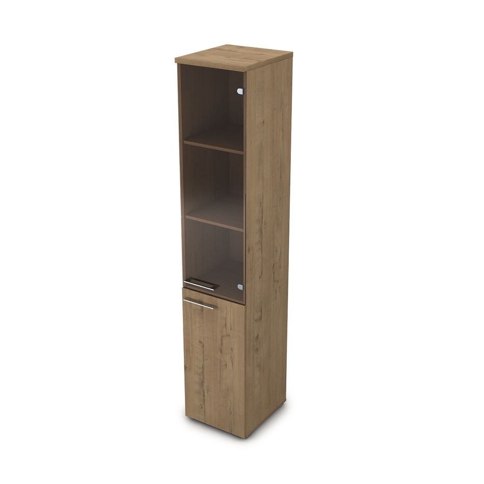 Пенал высокий со стеклом GLOSS LINE 9НП.005.12 Teakwood