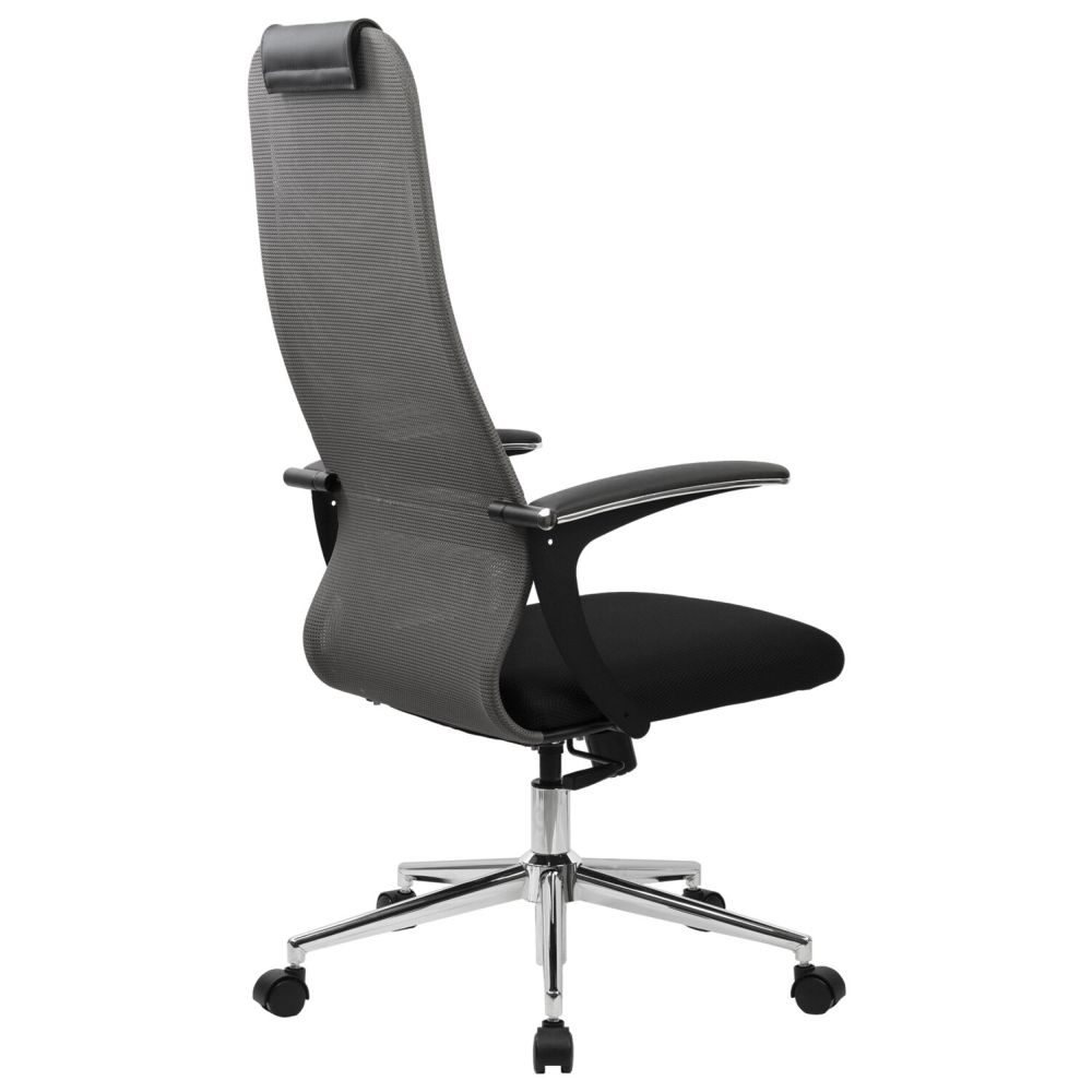 Кресло руководителя BRABIX PREMIUM Ultimate EX-801 хром Черное/серое