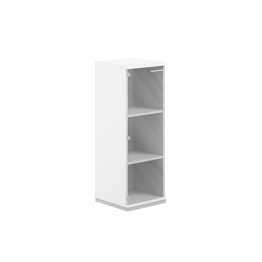 Шкаф 3 ур. 400х400х1111 со стеклом АГ.205.ВХ.ВХ.ГЛ.Л / AG.205.WH.WH.GL.L