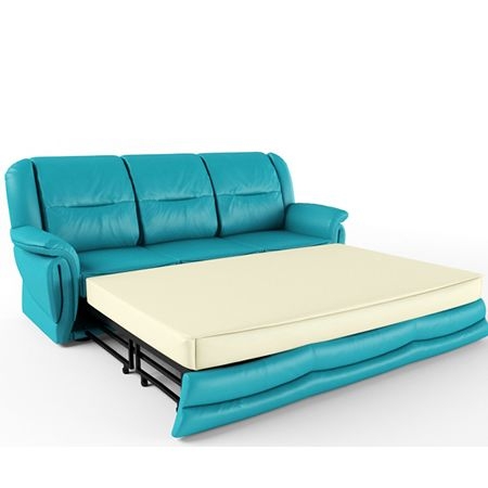 Диван трехместный раскладной Вавилон 3Р Ярко-голубой (кожа)